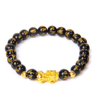 Black and Gold Feng Shui Bracelet